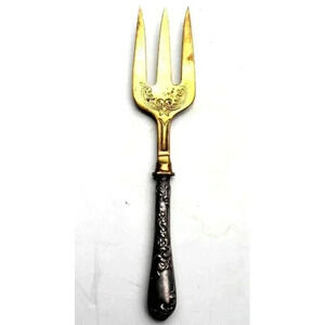 Vtg Antique Victorian Silver Embossed Bread Fork Flatware Silverware